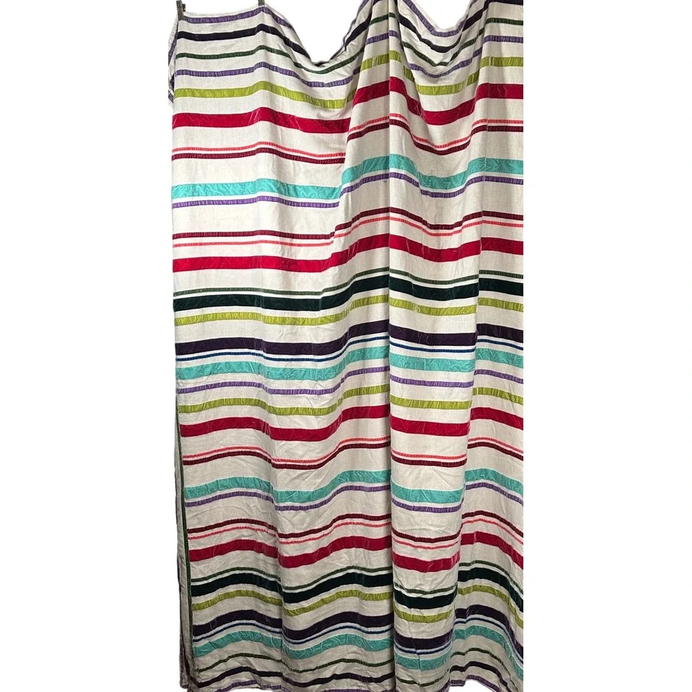 Pottery Barn Teen Rainbow Full Queen Duvet Set Striped Velvet Linen Cotton